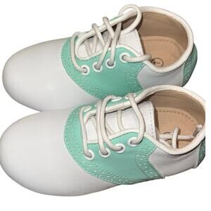 New Tiny Toes Nation Retro Mint Green White Saddle Shoes Fit Like a Sz.6C